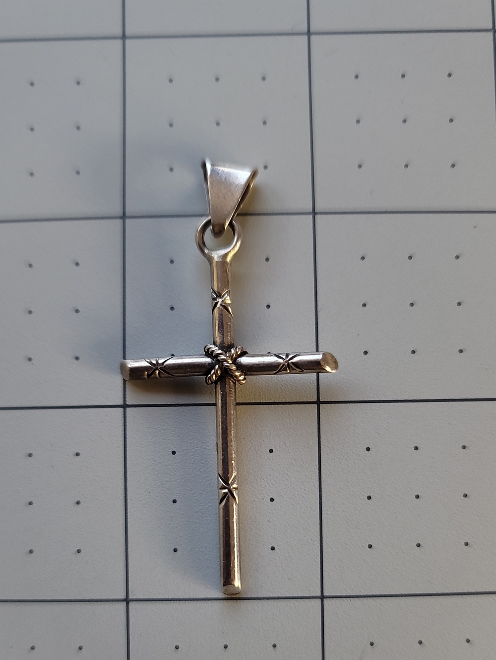 Sterling Silver Cross Pendant - Polished Silver Religious Necklace